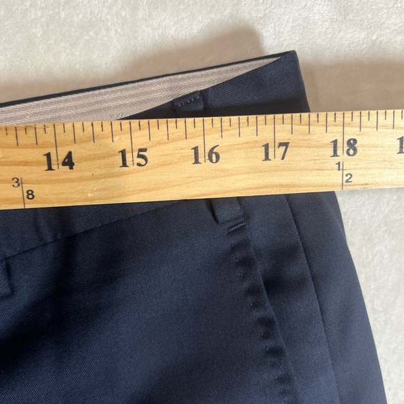 Zanella Made in Italy 36W 32L 100% Lambswool Dark Blue Dress Pants Slacks - Picture 7 of 9